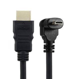 Chenyang Up Angled 90 Degree Micro HDMI to HDMI Male HDTV Cable 4K 60hz Compatible for Cell Phone &amp; Tablet &amp; Camera