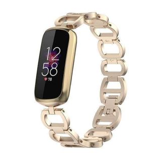 Compatible with Fitbit Luxe Band Adjustable Stainless Steel Parker Link Bracelet Replacement Wristbands Classy Dressy Straps for Luxe Accessories for Women(Gold)