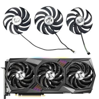 Coolerage 90MM 4Pin Graphics Cards Fans for MSI GeForce RTX 3060 3070 3080 3090 3060Ti 3070TI Gaming X Trio, GUP Fans for MSI Radeon RX 6800 6900 XT Gaming X Trio Video Card (Original 3Pcs-Lot)