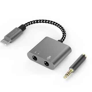 Cubilux Lightning to 3.5mm TRS Microphone Adapter with Headphone Jack Compatible with iPhone 14 Pro Max 14 Plus/13/12/11/SE 2/Xr/Xs Max/8/7, 1/8” Audio &amp; MIC Splitter for Old iPad (Lightning Version)