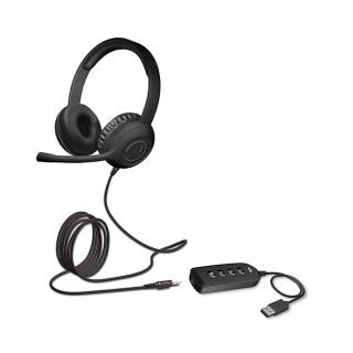 Cyber Acoustics Stereo Headset (AC-5812) with USB or 3.5mm Connection, USB Control Module, Adjustable Mic Boom for PC and Mac, Classroom or Home