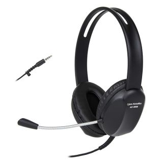 Cyber Acoustics Stereo PC Headset (AC-4000), 3.5mm Connection, Noise Canceling Microphone for PC, Mac and, Tablets, Perfect for Classroom or Home