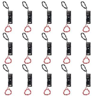 DORHEA 15PCS 12V 23A Battery Holder A23 Battery Case with Wires Battery Spring Clip Holder Box