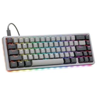 DROP ALT High-Profile Mechanical Keyboard — 65% (67 Key) Gaming Keyboard, Hot-Swap Switches, Programmable Macros, RGB LED Backlighting, USB-C, Doubleshot PBT, Aluminum Frame (Cherry MX Blue, Gray)