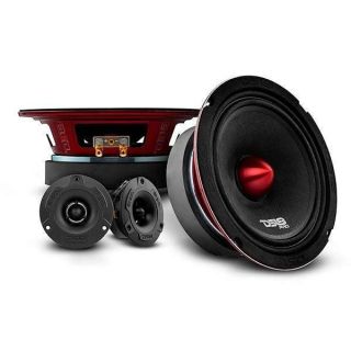 DS18 PRO-X6.4BMPK Mid and High Complete Package - includes 2X Midrange Loudspeaker 6.5&amp;quot; and 2X Aluminum Super Bullet Tweeter 1&amp;quot; Built in Crossover - Door Speakers for Car or Truck Stereo Sound System