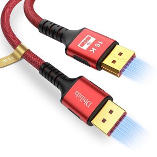 Dbilida VESA Certified DisplayPort 2.0 Cable 10ft, 16K DP 2.1 Cable Supports 80Gbps, 16K@60Hz, 8K@120Hz, 4K@240Hz/165Hz, 2K@360Hz HDR, HDCP2.2, 3D, ARC for TV, Gaming Monitor