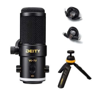 Deity VO-7U Tripod Kit USB Broadcast Microphone Dynamic USB Mic with RGB Lighting Effect for Phones Laptop PS5 Xbox Game Live Stream Conference Broadcast (Standard Black)