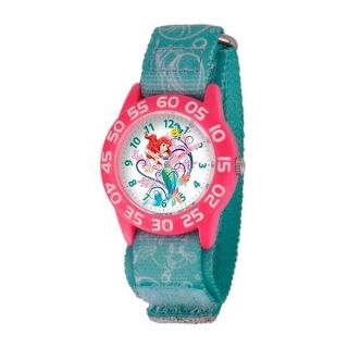 Disney Princess Kids&amp;#039; Plastic Time Teacher Analog Quartz Nylon Strap Watch