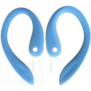 EARBUDi Ear Hooks, Adjustable Rubber Ear Loops, Made for Wired EarPods, Compatible with Apple EarPods, Blue