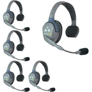 EARTEC UL5S 5-Person Full Duplex Wireless Intercom with 5 Ultralite Single Ear Headsets