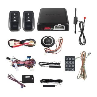 EASYGUARD EC002-T2-NS PKE Car Alarm System Proximity Sensor Lock Unlock Remote Engine Start Push Start Button Touch Password Entry Backup Vibration Alarm DC12V