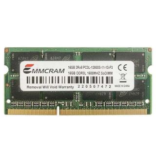 EMMCRAM 16GB DDR3 Laptop RAM 1600MHz SODIMM PC3L-12800S DDR3L SO-DIMM Notebook Memory 2Rx8 1.35V CL11 Non-ECC Unbuffered 204-Pin Memory