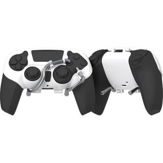 EXknight Leverback FPS Mechanical Paddles Attachment, Back Buttons Gaming Paddles for PS5 Controller (White)