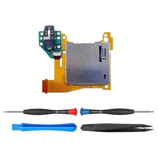 ElecGear Game Card Reader Replacement for Nintendo Switch LITE HDH-001, Game Card Adapter Slot PCB Module with Headphone Jack, Repair Part Tool Kit Included