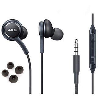 ElloGear OEM Earbuds Stereo Headphones for Samsung Galaxy S10 S10e Plus Cable - Designed by AKG - with Microphone and Volume Buttons (Grey)