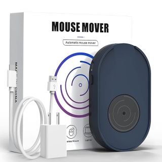 Ergopollo Mouse Jiggler, Undetectable Mouse Mover Device Wiggler Shaker with Drive Free USB Cable and 5V1A Adapter, Moves Mouse Automatically, Keep PC Screen Active, Blue