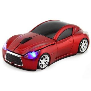 FIRSTMEMORY Wireless Car Mouse 2.4GHz Sport Race Car Shape Mouse Optical Mouse 1600 DPI for Computer PC Laptop Desktop (Red)