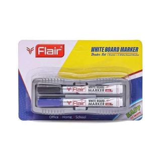 FLAIR Bold WHITE BOARD MARKER DUSTER SET (1 DUSTER &amp; 2 MARKERS)