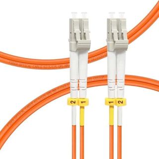 FLYPROFiber 0.2M OM1 LC to LC Fiber Patch Cable, Length Options: 0.2m-100m, 1GB Duplex 62.5/125um Multimode Fiber Optic Cable Cord LSZH 0.2Meter(7inch)