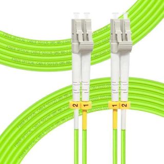 FLYPROFiber 15M OM5 LC to LC Fiber Patch Cable, Length Options: 0.2m-20m, 40Gb/100GB Multimode Jumper Duplex 50/125um LSZH Fiber Optic Cords - 15M(49ft)