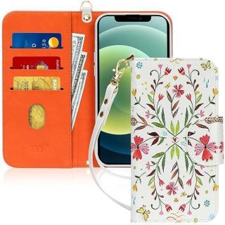 FYY Compatible with iPhone 12 Case/iPhone 12 Pro Case,  Luxury PU Leather Wallet Case Flip Folio Cover with  and  for iPhone 12/12 Pro 5G 6.1&amp;quot; Spring