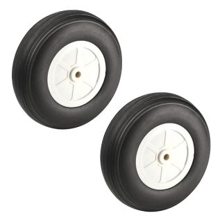 Fielect 3.5 inch RC Model Airplane Super Light Sponge Tire Tail Wheel Tire and Wheel Sets for RC Car Airplane PU Sponge Tire with Plastic Hub 2 Pcs