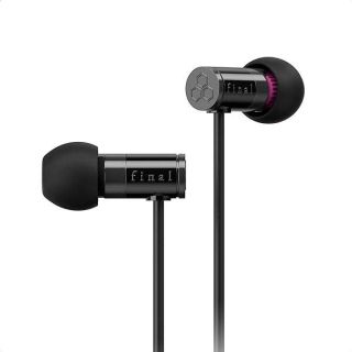 Final E1000 in-Ear Isolating Earphones, 6.4mm Dynamic Driver, Hires Certified, Durable Cable, Award Winning, Designed in Japan (Black)