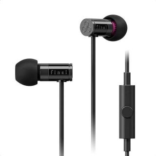 Final E1000C in-Ear Isolating Earphones with High Clarity Microphone, 6.4mm Dynamic Driver, Hires Certified, Durable Cable, Award Winning, Designed in Japan (Black)