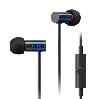 Final E1000C in-Ear Isolating Earphones with High Clarity Microphone, 6.4mm Dynamic Driver, Hires Certified, Durable Cable, Award Winning, Designed in Japan (Blue)