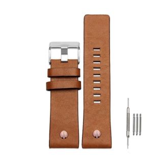 Finjin R Calfskin Leather Watch Band Suitable for Men&amp;#039;s Diesel Watches (24 mm, Brown)