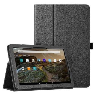 Fintie Folio Case for All-New Amazon Fire HD 10 and 10 Plus Tablet (13th/11th Generation, 2023/2021 Release) 10.1&amp;quot; - Slim Fit Standing Cover with Auto Sleep/Wake, Black