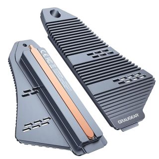 GRAUGEAR PS5 SSD Heatsink Cover, M.2 NVMe PS5 Heatsink, Shuttle Shaped Design, Heat Dissipation with Heat Pipe Cooler and Aluminum Fin for NVMe M2 PCIe 4.0