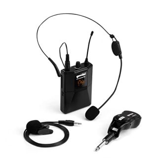 Gemini Sound GMU-HSL100 Professional Wireless Headset Lavalier Rechargeable Battery Powered Microphone with Instant Plug &amp; Play Connectivity for DJ&amp;#039;s, Singers, Public Speakers with Body Pack