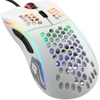 Glorious Model D Wired Gaming Mouse - 68g Superlight Honeycomb Design, RGB, Ergonomic, Pixart 3360 Sensor, Omron Switches, PTFE Feet, 6 Buttons - Matte White