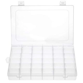 Gospire 36 Grids Clear Plastic Jewelry Box Organizer Storage Container with Removable Dividers (36 Grids - Clear)