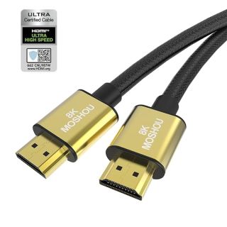 HDMI Cable 2.1 4K@120Hz Certification 48Gbps 3 Feet,Ultra High Speed 8K HDMI Cable Nylon Gold-plated interface Supports 1440p 144hz HDMI,8K@60Hz,ALLM,VRR,HDR,eARC,DTS,For PS5,XBox,RTX3090(3 Feet)