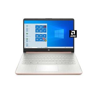 HP - 14-fq0030nr 14 Laptop, AMD 3020e, 4 GB RAM, 64 GB eMMC Storage, 14-inch HD Display, Windows 10 Home in S Mode, Long Battery Life, Microsoft 365, (14-fq0030nr, 2020) Pale Rose Gold