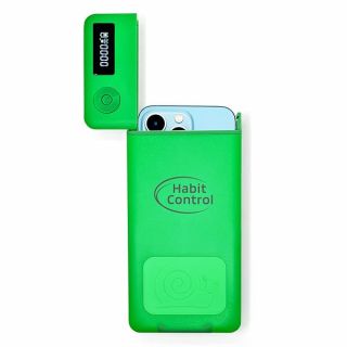 Habit Control Timed Lock Box - Cell Phone Locker with Charger for Self-Discipline, Cell Phone Jail for Teachers, Time Locking Container to Limit Smartphone Addiction, Small Lockable Safe (Green)