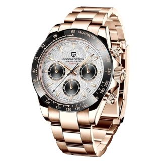 HaiQin Pagani Design Men’s Watches Full Stainless Steel Analogue Quartz Wrist Watch for Men Luxury Waterproof Dress Wristwatch Date