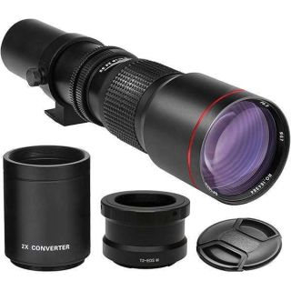 High-Power 500mm f/8 Manual Telephoto Lens for Canon Digital EOS Rebel EOS-M, EOS M2, EOS M5, EOS M6, EOS M6 Mark II, EOS M10, EOS M50, EOS M50 II, EOS M100, EOS M200 Cameras