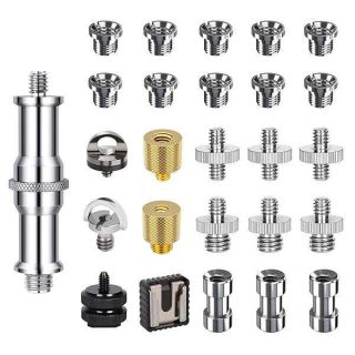 Homeet 26PCS Camera Screws Mount Set 1/4 Inch and 3/8 Inch Threaded Converter Screws Adapter Flash Shoe Mount for DSLR Camera/Tripod/Monopod/Ballhead/Flash Light/Quick Release Plate