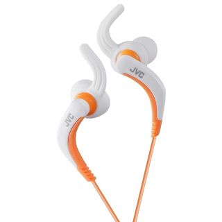 JVC HAETX30W Extreme Fitness Headphones, White/Orange