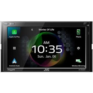 JVC KW-M865BW Built in Wi-Fi for Wireless CarPlay Android Auto, 6.8&amp;quot; LCD Touchscreen Display, AM/FM, Bluetooth, MP3 Player, USB Port, Double DIN, 13-Band EQ, SiriusXM Car Radio