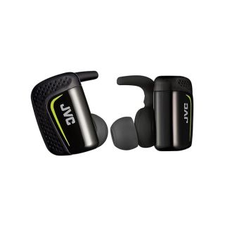 JVC True Wireless Earbuds for Sports &amp; Fitness, Sweat/Water Proof IPX5, Bluetooth Connectivity, Pivot Motion Fit, 3 Point Support Structure, 3+6 Hours Battery Life - HAET90BTB (Black)