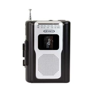 Jensen CR-100 Retro Portable AM/FM Radio Personal Cassette Player Compact Lightweight Design Stereo AM/FM Radio Cassette Player/Recorder &amp; Built in Speaker (Black Series)