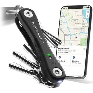 KEY SMART KeySmart iPro - Apple Find My App Compatible - Find Your Lost Key Organizer Keychain Holder, Compact Trackable Key Chain Keyholder, LED Flashlight (up to 14 Keys, Black)