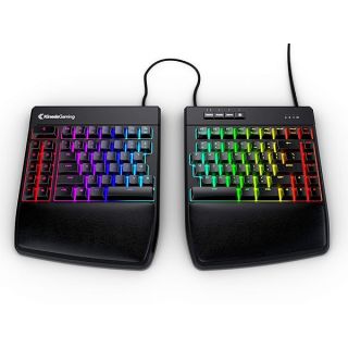 KINESIS Gaming Freestyle Edge RGB Split Mechanical Keyboard | Cherry MX Linear Red Switches | RGB | Ergonomic | Detachable Palm Support | Fully Programmable | TKL | Available Tenting