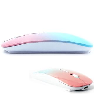 KLO Bluetooth Mouse for MacBook/MacBook air/Pro/iPad, Wireless Mouse for Laptop/Notebook/pc/iPad/Chromebook (BT/A Blue-Pink)