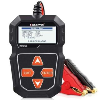 KONNWEI KW208 12V Car Battery Tester, 100-2000 CCA Load Tester Automotive Alternator Tester Digital Auto Battery Analyzer Charging Cranking System Tester for Truck Marine Motorcycle SUV Boat