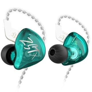 KZ ZSTX Hybrid 1BA 1DD in-Ear Monitors Earbuds Balance Armature with Dynamic in-Ear Earphone Headphones HiFi Headset (Without mic, Cyan)